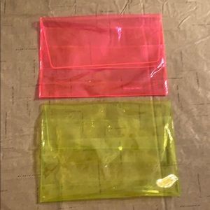 2 translucent cosmetic bags
